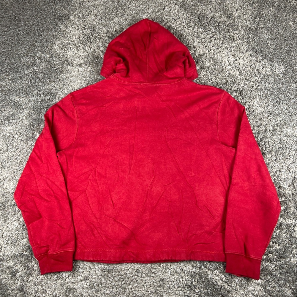 Gap Hoodie Mens Small Red Pullover Logo Fleece Sweatshirt Classic Streetwear Y2k - Picture 7 of 8